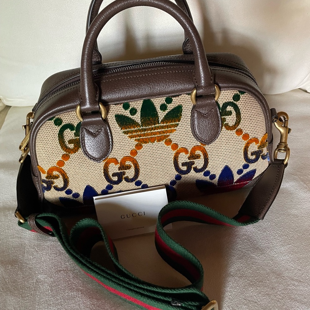 Gucci Tan and Multicolor Satchel